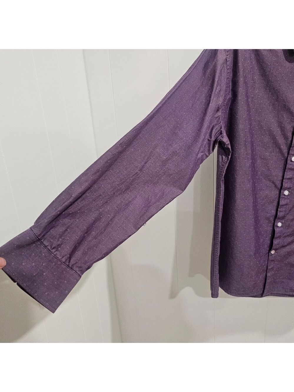 Tommy Hilfiger Slim Fit Dress Shirt | Soft Plum | Like New Sz 16 Neck Arm 24 - Picture 5 of 10